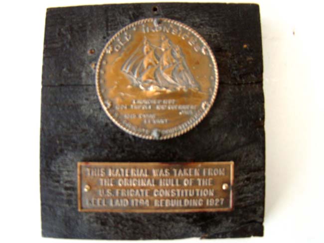 A relic made from material taken off of "Old Ironsides" during its' 1927 overhaul